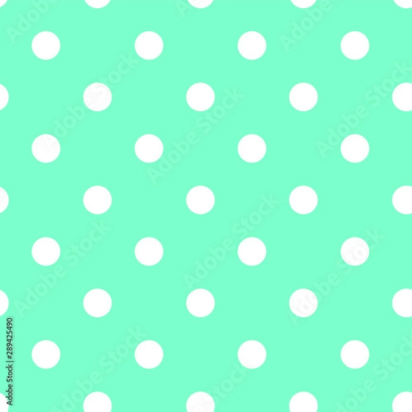 Fototapeta Blue polka dot seamless pattern, vector
