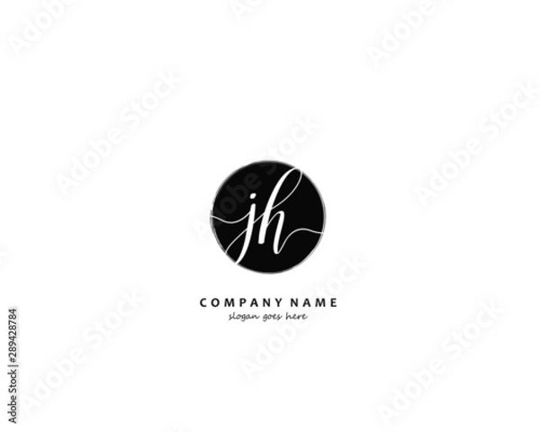 Obraz  JH Initial letter logo template vector