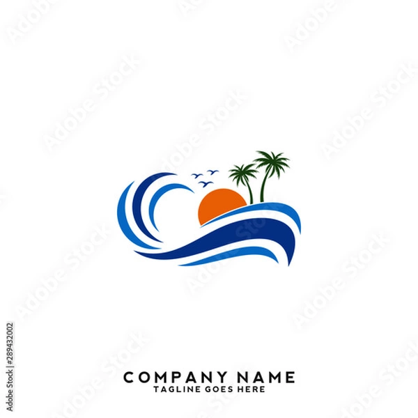 Fototapeta Water wave Logo Template