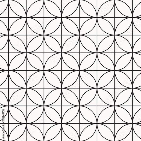 Obraz Geometry of circle and square on background. vector pattern. pattern is on swatch panel.