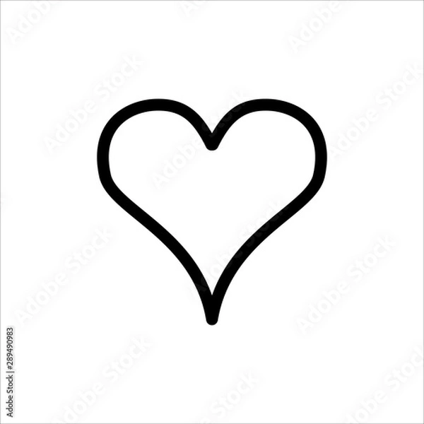 Fototapeta Love icon. symbol of heart or love with trendy flat line style icon for web site design, logo, app, UI isolated on white background. vector illustration eps 10