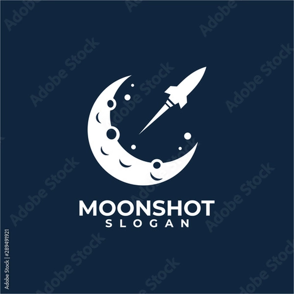 Fototapeta MOON AND ROCKET