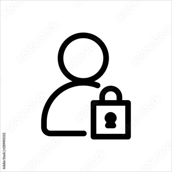 Fototapeta user with padlock icon. symbol of business people with trendy flat style icon for web site design, logo, app, UI isolated on white background. vector illustration eps 10