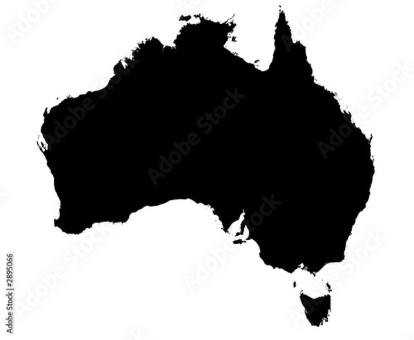 Obraz czarno-biała mapa australii