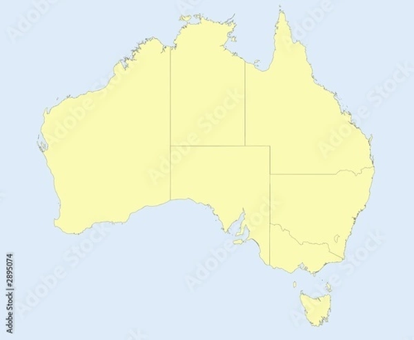 Fototapeta yellow map of australia