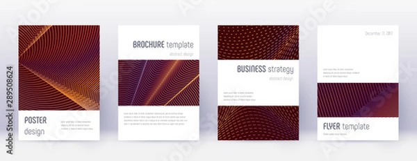 Fototapeta Minimalistic brochure design template set. Orange 
