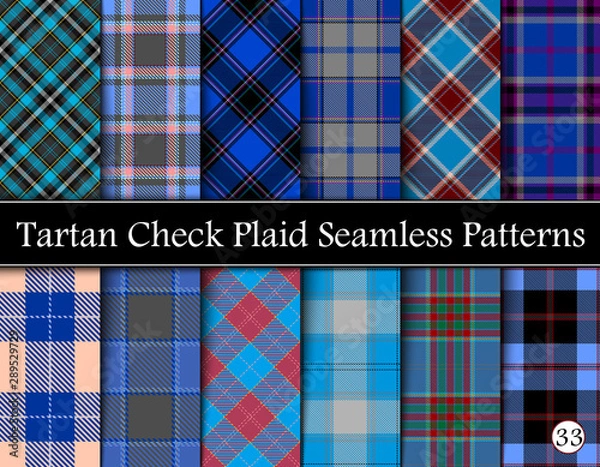 Obraz Set Tartan Plaid Scottish Seamless Pattern