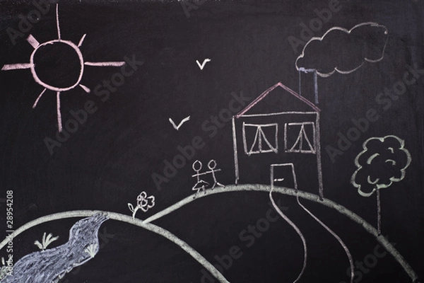 Obraz scene draw in chalk