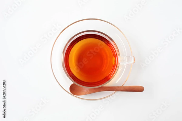 Fototapeta 紅茶 ホット ティー カップ 白背景