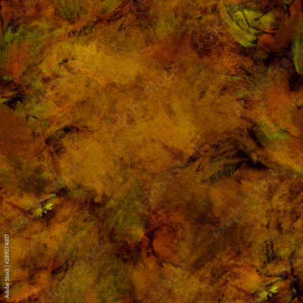 Fototapeta Hand drawn abstract watercolor texture with gold and black colors