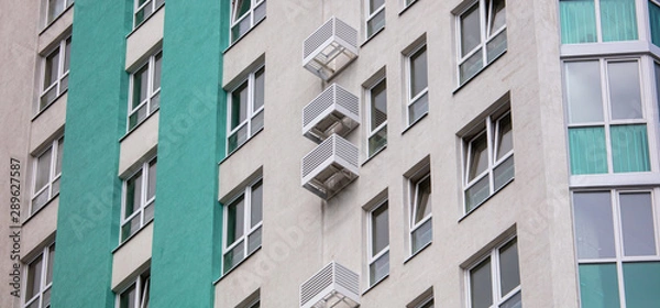 Fototapeta Windows of a new apartment building