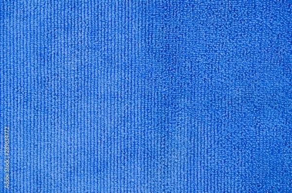 Fototapeta Top view blue microfiber cloth texture background