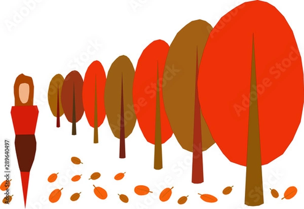 Fototapeta 秋の風景　イラスト