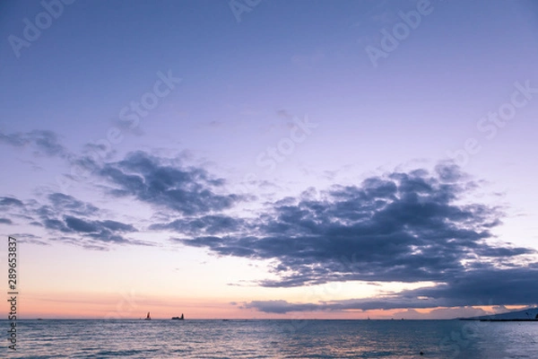 Obraz 〈ハワイ〉ワイキキビーチのサンセット