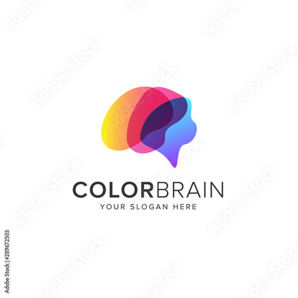 Obraz Color brain logo vector icon