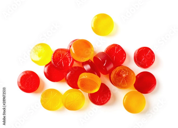 Obraz Colorful fruit hard candy isolated