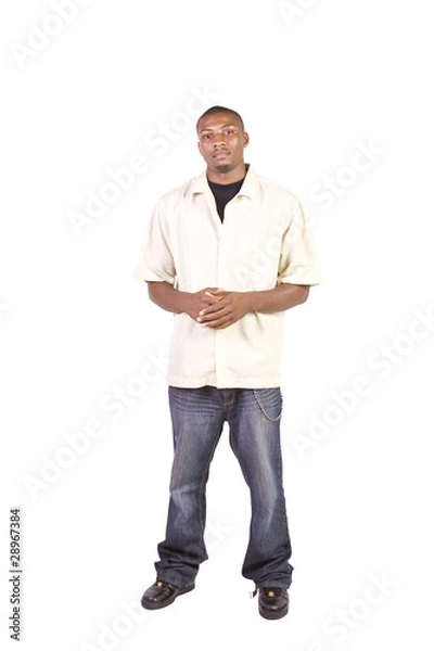 Fototapeta Casua Black Man posing while standing