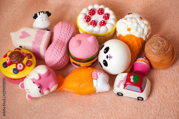Obraz squishy dessert toy plush background 