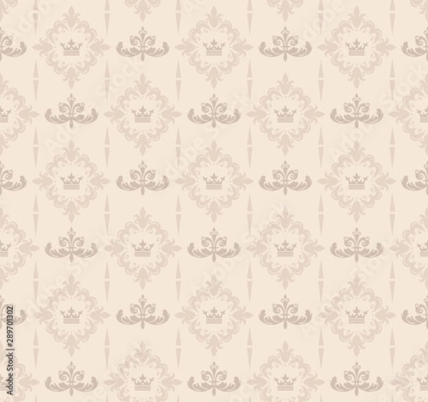 Fototapeta beige seamless pattern with flowers