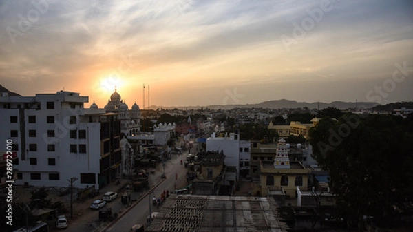 Obraz sunset over the city