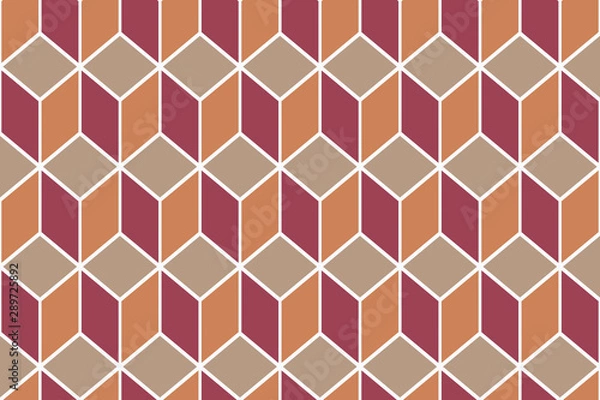 Fototapeta 3d cubes seamless pattern ornament- 3d rendering background - Illustration