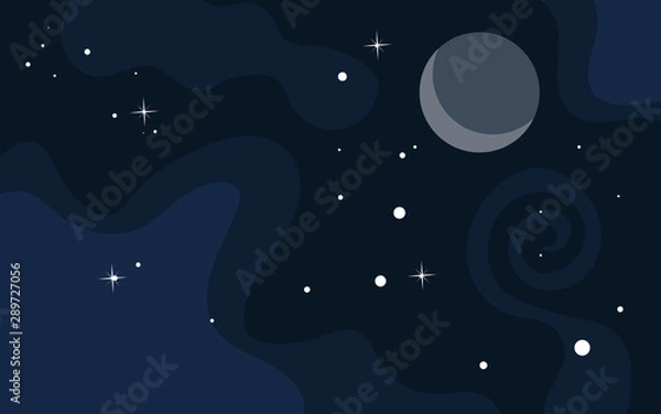 Obraz Vector space background . Cute flat style template with Stars in Outer space