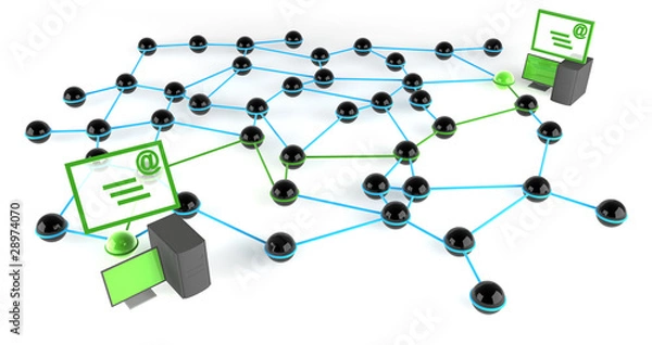 Fototapeta Connecting and communicating across a network via email
