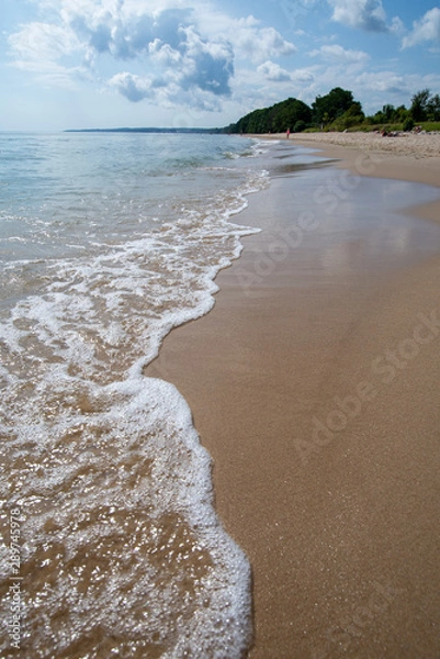 Fototapeta Beach shoreline sand wave