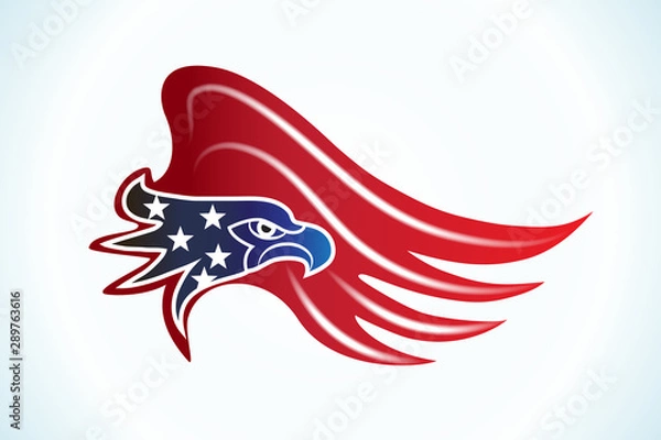 Fototapeta Bald Eagle American Flag vector web image graphic design