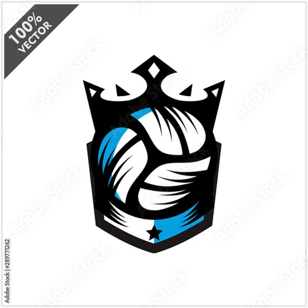 Obraz Volleyball Ball King Logo Vector	