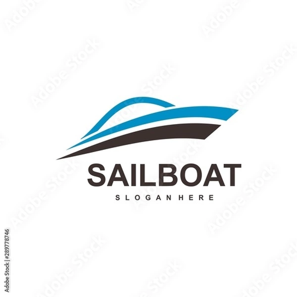 Obraz sail boat logo template, design concept vector