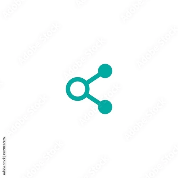 Fototapeta Share, send link button. Blue right line icon. Simple pictogram isolated on white.
