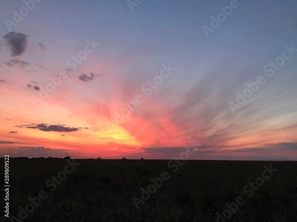 Obraz sunset over field