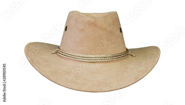 Obraz  brown cowboy hat  front  white background