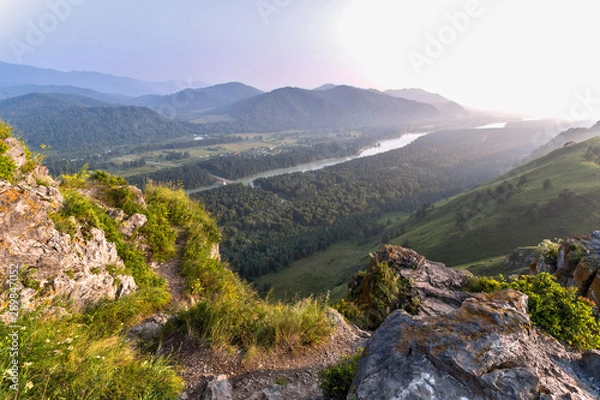 Obraz landscape with mountains and river