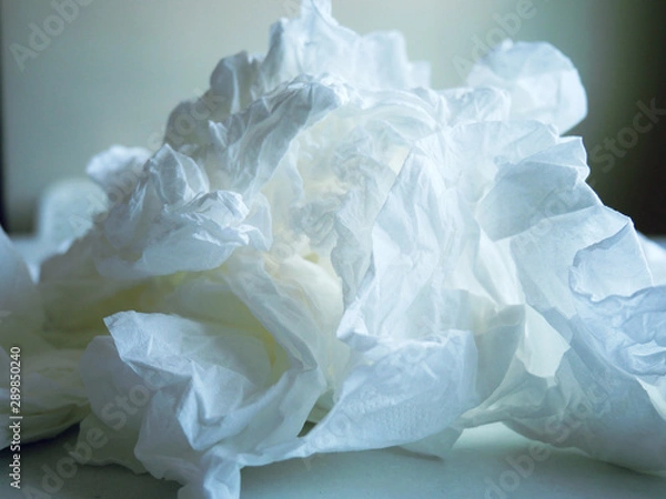 Fototapeta Close-up White junk paper mountain concept.