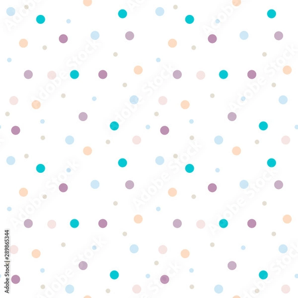Obraz Seamless pattern. Multi-colored circles on a white background.