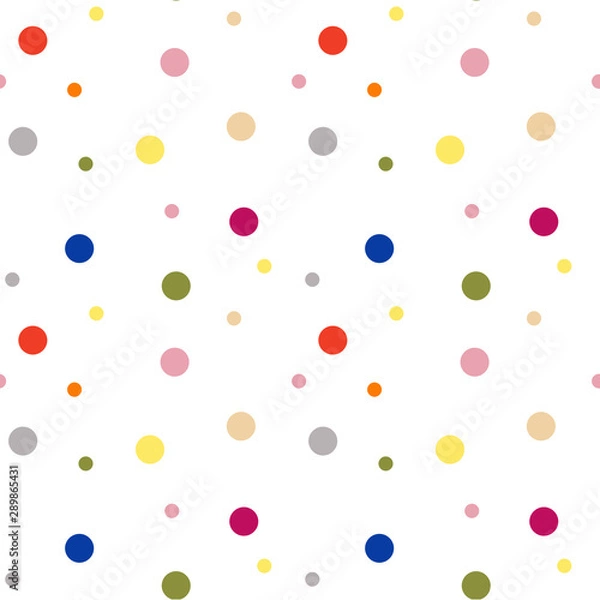 Obraz Seamless pattern. Multi-colored circles on a white background.