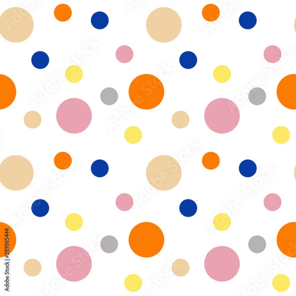 Fototapeta Seamless pattern. Multi-colored circles on a white background.