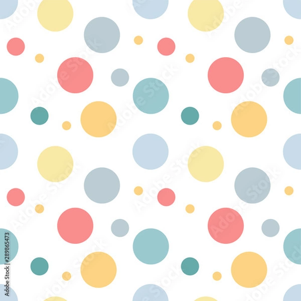 Fototapeta Seamless pattern. Multi-colored circles on a white background.