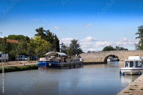 Obraz Canal du midi at Capestang, Occitane, France
