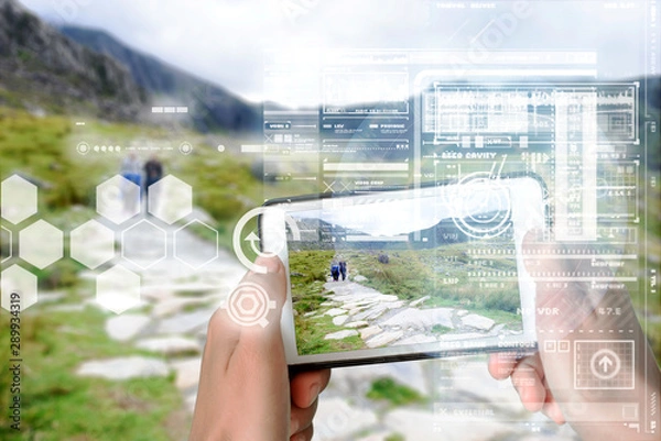Fototapeta Augmented Reality device using smart technology