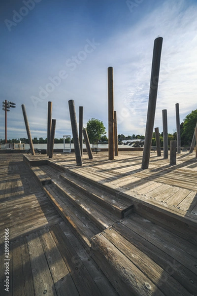 Obraz Piles de bois architecturales