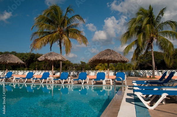 Obraz Przy basenie w tropikalnym kurorcie