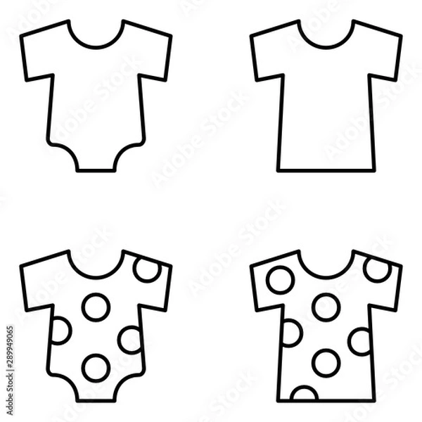 Fototapeta Outfit Vector Line Icon Set