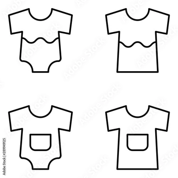 Fototapeta Outfit Vector Line Icon Set