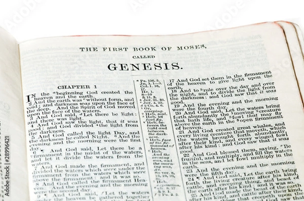 Fototapeta Start of the Book of Genesis from the King James Bible.