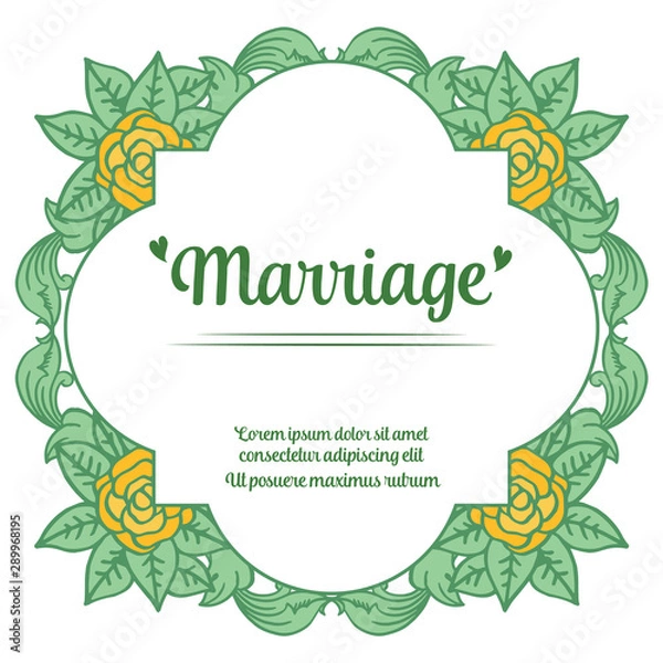 Fototapeta Crowd of leaf floral frame for ornate of card marriage. Vector