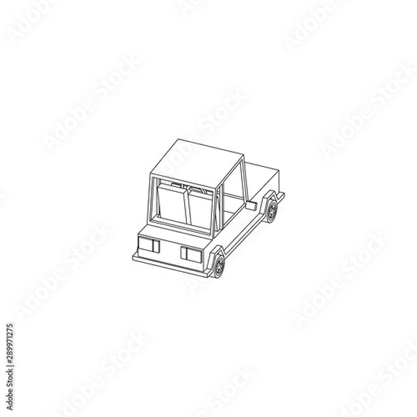 Obraz Isometric Cartoon Car isolated