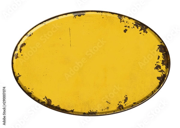 Fototapeta Empty vintage tin sign on a white background